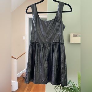 FREDERICKS OF HOLLYWOOD Faux Leather Black Dress!  Show topper!